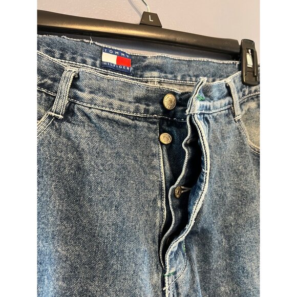 Vintage Y2K Men’s Tommy Hilfiger Light Wash Loose Fitting Jeans Button Fly 38x32 - Picture 7 of 10